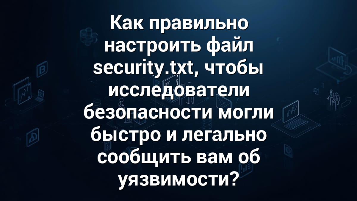 Как правильно настроить файл security.txt, чтобы исследователи безопасности могли быстро и легально сообщить вам об уязвимости?