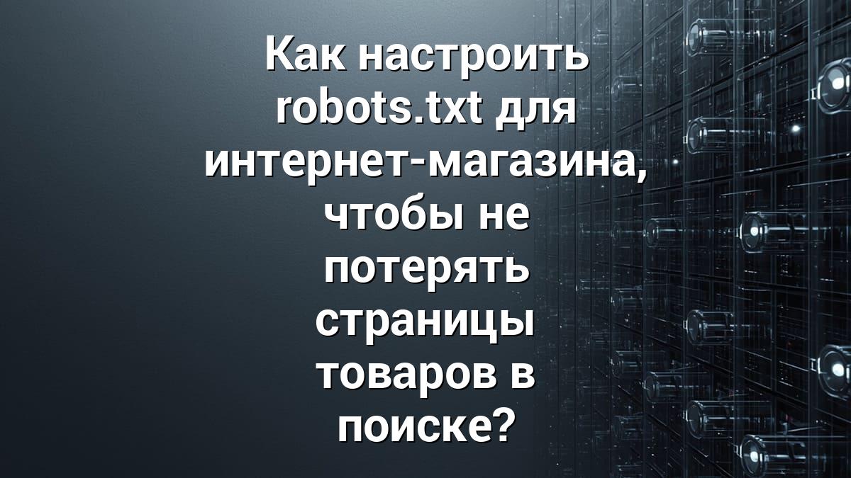 Как настроить robots.txt для интернет-магазина, чтобы не потерять страницы товаров в поиске?