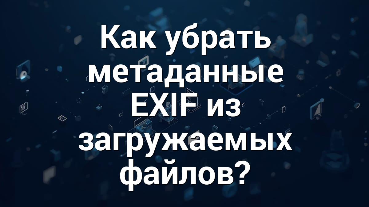 Как убрать метаданные EXIF из загружаемых файлов?