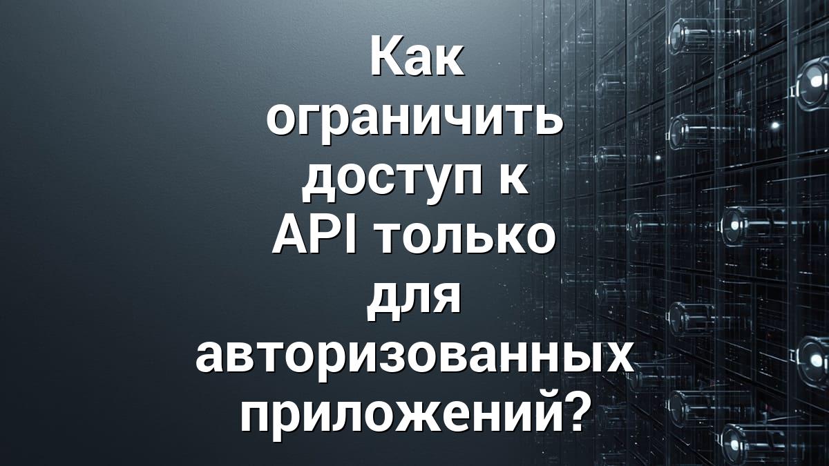 Как ограничить доступ к API только для авторизованных приложений?